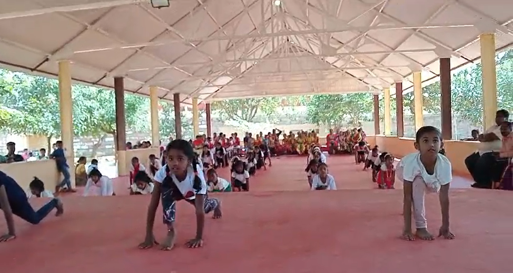 Celestial Harmony: 120-Participant Bharatanatyam and Yoga Ensemble